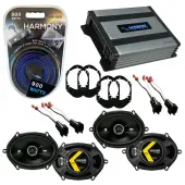 Compatible with Mercury Sable 2000-2006 Speaker Replacement Kicker (2) DSC68 & Harmony HA-A400.4 Amp