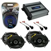 Compatible with Mercury Sable 2000-2007 Speaker Replacement Kicker (2) DSC68 & Harmony HA-A400.4 Amp