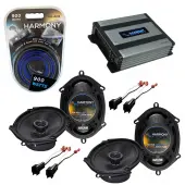 Compatible with Mercury Sable 2008-2009 OEM Speaker Replacement Harmony (2) R68 & Harmony HA-A400.4 Amp