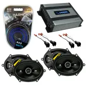 Compatible with Mercury Sable 2008-2009 Speaker Replacement Kicker (2) DSC68 & Harmony HA-A400.4 Amp