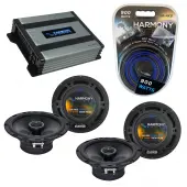 Compatible with Mercedes CLK-320/ 430 98-03 OEM Speaker Replacement Harmony (2) R65 & Harmony HA-A400.4 Amp