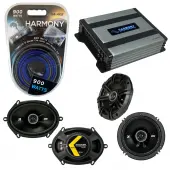 Compatible with Mercury Tracer 97-99 Speaker Replacement Kicker DSC65 DSC68 & Harmony HA-A400.4 Amp