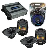 Compatible with Mitsubishi Eclipse 06-12 OEM Speaker Replacement Harmony (2) R69 & Harmony HA-A400.4 Amp
