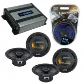 Compatible with Mitsubishi Endeavor 04-11 OEM Speaker Replacement Harmony (2) R65 & Harmony HA-A400.4 Amp