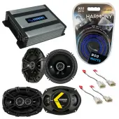 Compatible with Mitsubishi Galant 04-13 Speaker Replacement Kicker DSC65 DSC693 & Harmony HA-A400.4 Amp