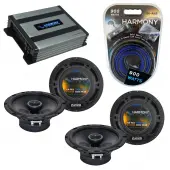 Compatible with Mitsubishi Lancer 02-07 OEM Speaker Replacement Harmony (2) R65 & Harmony HA-A400.4 Amp