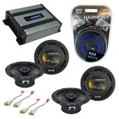Compatible with Mitsubishi Lancer 08-15 OEM Speaker Replacement Harmony (2) R65 & Harmony HA-A400.4 Amp