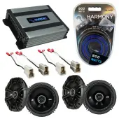 Compatible with Nissan 200SX 1980-1988 Speaker Replacement Kicker (2) DSC65 & Harmony HA-A400.4 Amp