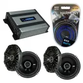 Compatible with Nissan 200SX 1995-1988 Speaker Replacement Kicker (2) DSC65 & Harmony HA-A400.4 Amp
