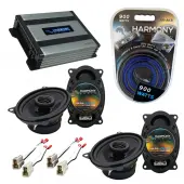 Compatible with Nissan 240SX 1989-1994 Speaker Replacement Harmony (2) R46 & Harmony HA-A400.4 Amp
