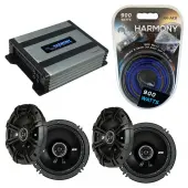 Compatible with Nissan 240SX 1995-1998 Speaker Replacement Kicker (2) DSC65 & Harmony HA-A400.4 Amp