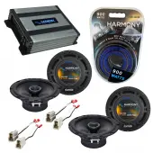Compatible with Nissan 300ZX 1984-1989 Speaker Replacement Harmony (2) R65 & Harmony HA-A400.4 Amp