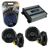 Compatible with Nissan Axxess Van 1989-1990 Speaker Replacement Kicker (2) DSC5 & Harmony HA-A400.4 Amp