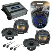 Compatible with Mitsubishi Mirage 85-92 OEM Speaker Replacement Harmony (2) R5 & Harmony HA-A400.4 Amp
