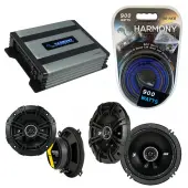 Compatible with Nissan Hardbody Truck 1994 Speaker Replacement Kicker DSC65 DSC5 & Harmony HA-A400.4 Amp