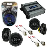 Compatible with Nissan Hardbody Truck 86-93 Speaker Replacement Kicker DSC65 DSC5 & Harmony HA-A400.4 Amp