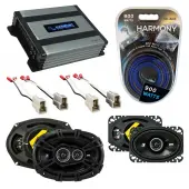 Compatible with Nissan Maxima 1989-1994 Speaker Replacement Kicker DSC46 DSC693 & Harmony HA-A400.4 Amp