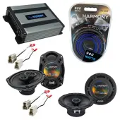 Compatible with Nissan Pathfinder 1987-1993 Speaker Replacement Harmony Speakers & Harmony HA-A400.4 Amp