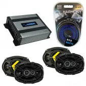 Compatible with Nissan Sentra 2007-2014 Factory Speaker Replacement Kicker (2) DSC693 & Harmony HA-A400.4