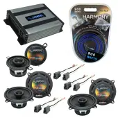 Compatible with Mitsubishi Montero 87-91 OEM Speaker Replacement Harmony (2) R5 R35 & Harmony HA-A400.4 Amp