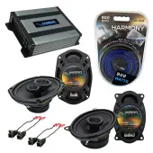Compatible with Oldsmobile Achieva 1992-1995 OEM Speaker Replacement Harmony Speakers & Harmony HA-A400.4 Amp