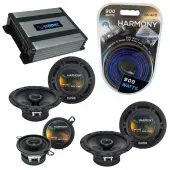 Compatible with Oldsmobile Achieva 1996-1998 OEM Speaker Replacement Harmony Speakers & Harmony HA-A400.4 Amp