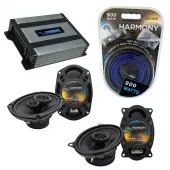 Compatible with Oldsmobile Alero 1999-2000 OEM Speaker Replacement Harmony Speakers & Harmony HA-A400.4 Amp
