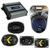 Compatible with Oldsmobile Alero 1999-2000 Speaker Replacement Kicker DS Series & Harmony HA-A400.4 Amp