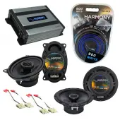 Compatible with Oldsmobile Bravada 1991-1994 OEM Speaker Replacement Harmony Speakers & Harmony HA-A400.4 Amp