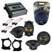 Compatible with Oldsmobile Bravada 1998-2001 OEM Speaker Replacement Harmony Speakers & Harmony HA-A400.4 Amp