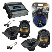 Compatible with Oldsmobile Cutlass 1997-1999 OEM Speaker Replacement Harmony Speakers & Harmony HA-A400.4 Amp
