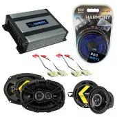 Compatible with Oldsmobile Cutlass Calais 1985-1991 Speaker Replacement Kicker DS & Harmony HA-A400.4 Amp