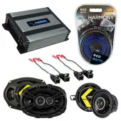 Compatible with Oldsmobile Cutlass Ciera 1990-1994 Speaker Replacement Kicker DS & Harmony HA-A400.4 Amp