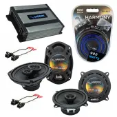 Compatible with Oldsmobile Intrigue 1998-2002 OEM Speaker Replacement Harmony Speakers & Harmony HA-A400.4 Amp