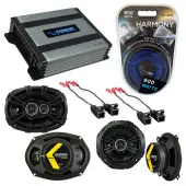 Compatible with Oldsmobile Intrigue 1998-2002 Speaker Replacement Kicker DS Series & Harmony HA-A400.4 Amp