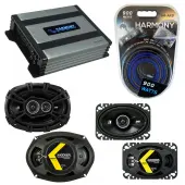 Compatible with Oldsmobile LSS 1996-1999 Speaker Replacement Kicker DSC46 DSC693 & Harmony HA-A400.4 Amp