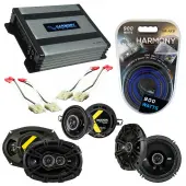 Compatible with Oldsmobile Ninety-Eight 1986-1987 Speaker Replacement Kicker DS & Harmony HA-A400.4 Amp