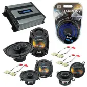 Compatible with Oldsmobile Toronado 1988-1993 OEM Speaker Replacement Harmony Speakers & Harmony HA-A400.4 Amp
