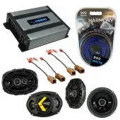 Compatible with Nissan Xterra 2000-2004 Speaker Replacement Kicker DSC65 DSC693 & Harmony HA-A400.4 Amp