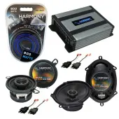 Compatible with Plymouth 600E Class 1983-1987 OEM Speaker Replacement Harmony Speakers & Harmony HA-A400.4 Amp