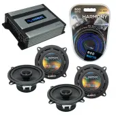 Compatible with Plymouth Acclaim 1989-1995 OEM Speaker Replacement Harmony Speakers & Harmony HA-A400.4 Amp