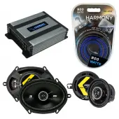 Compatible with Plymouth Caravelle 1985-1988 Speaker Replacement Kicker DS Series & Harmony HA-A400.4 Amp