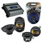 Compatible with Plymouth Gran Fury 1978-1983 OEM Speaker Replacement Harmony Speakers & Harmony HA-A400.4 Amp