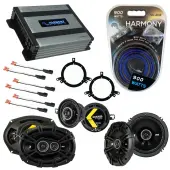 Compatible with Plymouth Neon 1995-1999 Speaker Replacement Kicker Bundle DSC65 DSC35 & Harmony HA-A400.4 Amp
