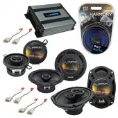 Harmony Audio HA-A400.4 Amp Bundle with Harmony Audio HA-R65, Harmony HA-R35 Speakers Compatible with Plymouth Neon 2000-2001 OEM Speaker Replacement