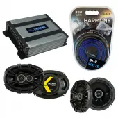 Compatible with Nissan Xterra 2005-2008 Speaker Replacement Kicker DSC65 DSC693 & Harmony HA-A400.4 Amp
