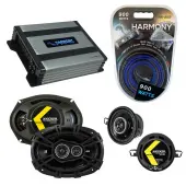 Compatible with Plymouth Volare 1976-1980 Speaker Replacement Kicker DSC35 DSC693 & Harmony HA-A400.4 Amp