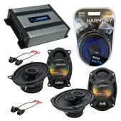 Compatible with Pontiac Bonneville 1988-1993 OEM Speaker Replacement Harmony Speakers & Harmony HA-A400.4 Amp