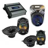 Compatible with Pontiac Bonneville 1994-1999 OEM Speaker Replacement Harmony Speakers & Harmony HA-A400.4 Amp