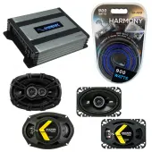 Compatible with Pontiac Bonneville 1994-1999 Speaker Replacement Kicker DS Series & Harmony HA-A400.4 Amp